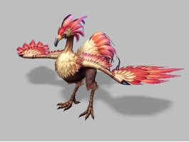 Red Chocobo Lowpoly 3d preview