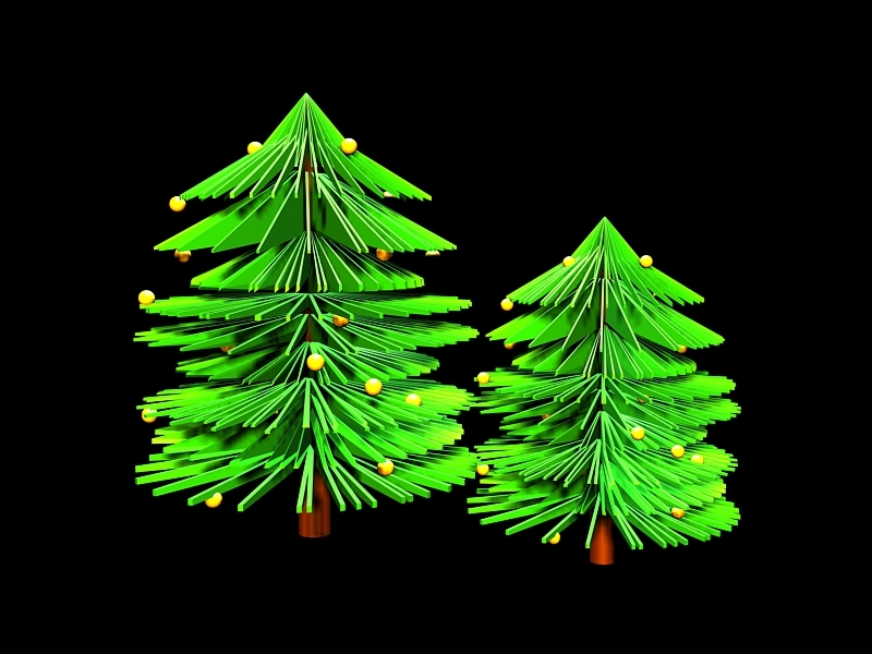 Animated Snow Falling On Christmas Tree 3d rendering