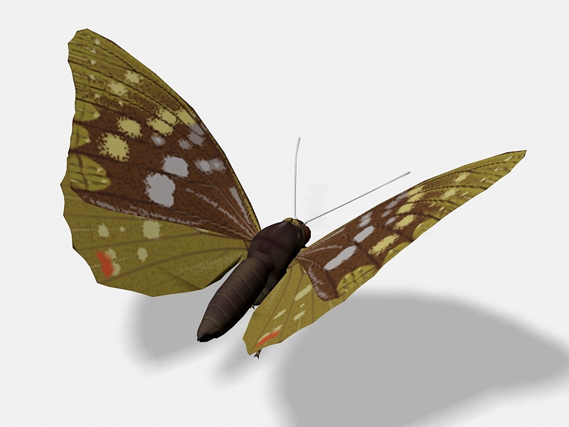 Great Purple Emperor Butterfly 3d rendering