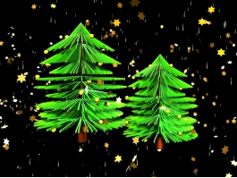 Animated Snow Falling On Christmas Tree 3d preview