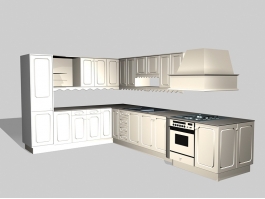 Retro Kitchen Cabinets 3d preview