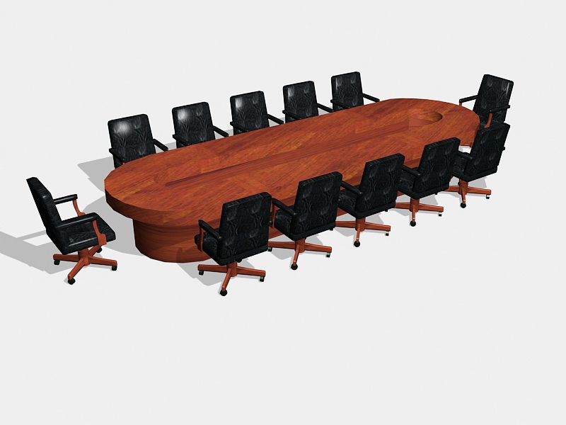 Conference Room Table and Chairs 3d rendering