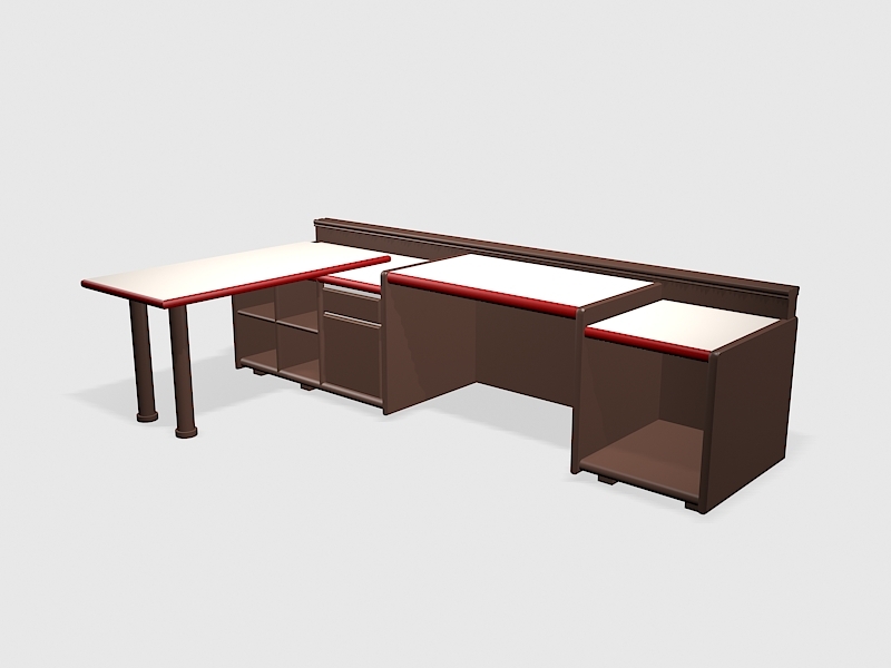 Office Workspace Desk 3d rendering