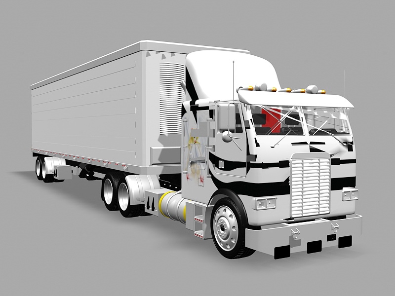 Freightliner Box Truck 3d rendering