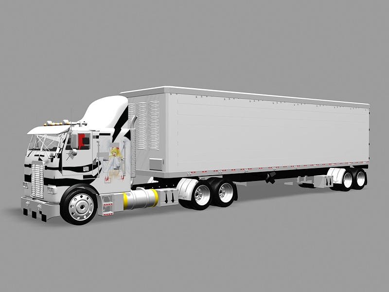 Freightliner Box Truck 3d rendering