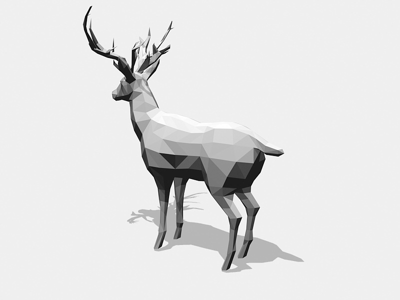 Deer Lowpoly 3d rendering