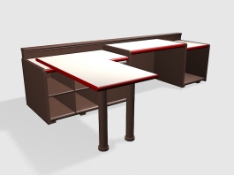 Office Workspace Desk 3d model preview