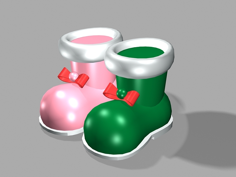 Christmas Boots Decorations 3d rendering