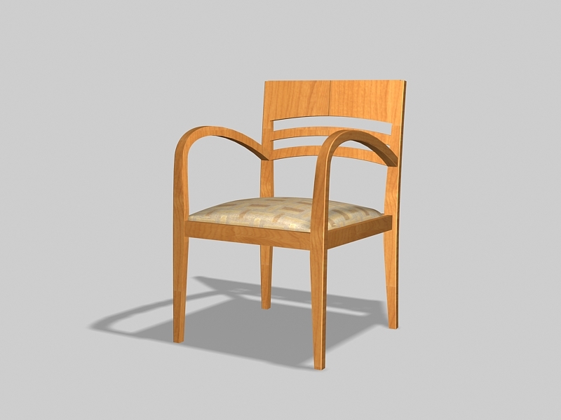 Wood Arm Chair 3d rendering