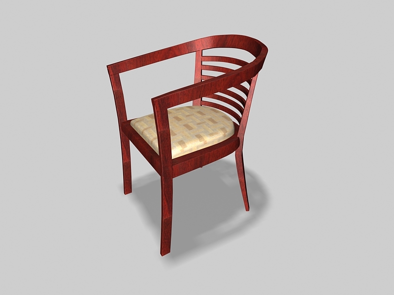 Wood Barrel Back Chair 3d rendering