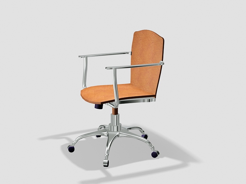 Orange Desk Chair 3d rendering