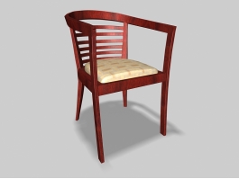 Wood Barrel Back Chair 3d preview