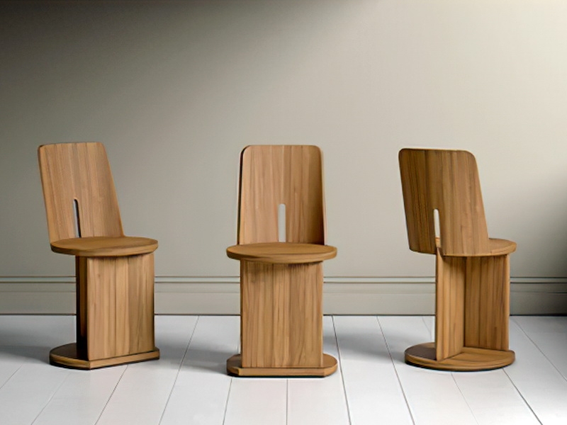 Wood Bar Stool with Back 3d rendering