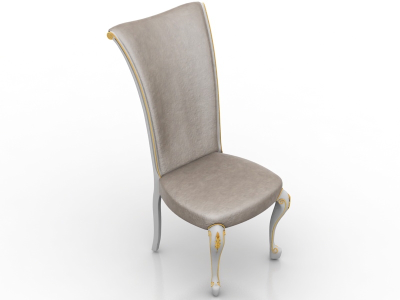 High Back Leather Dining Chair 3d rendering