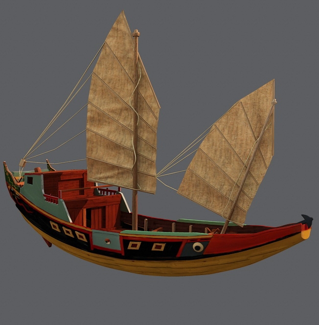 Ancient Roman Merchant Ship 3d rendering