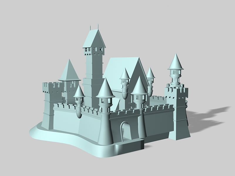 Castle Cartoon 3d rendering