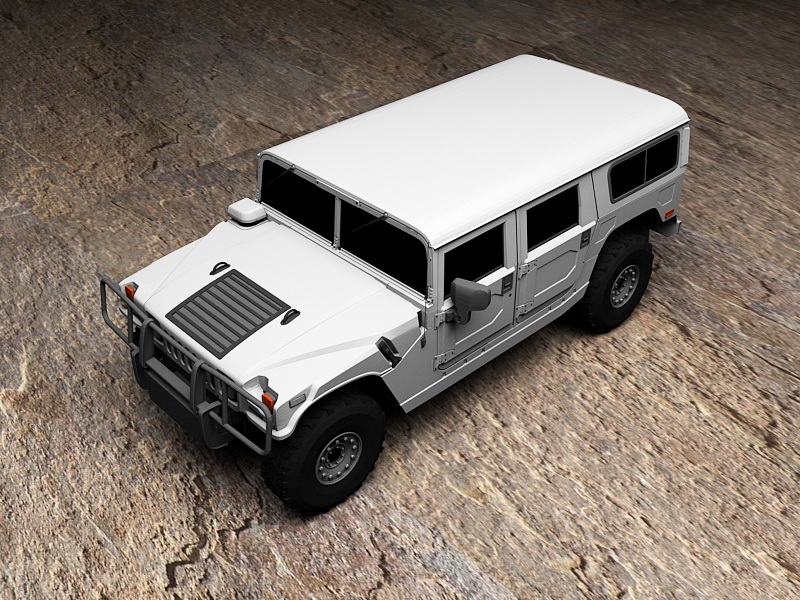 Hummer H1 Military 3d rendering