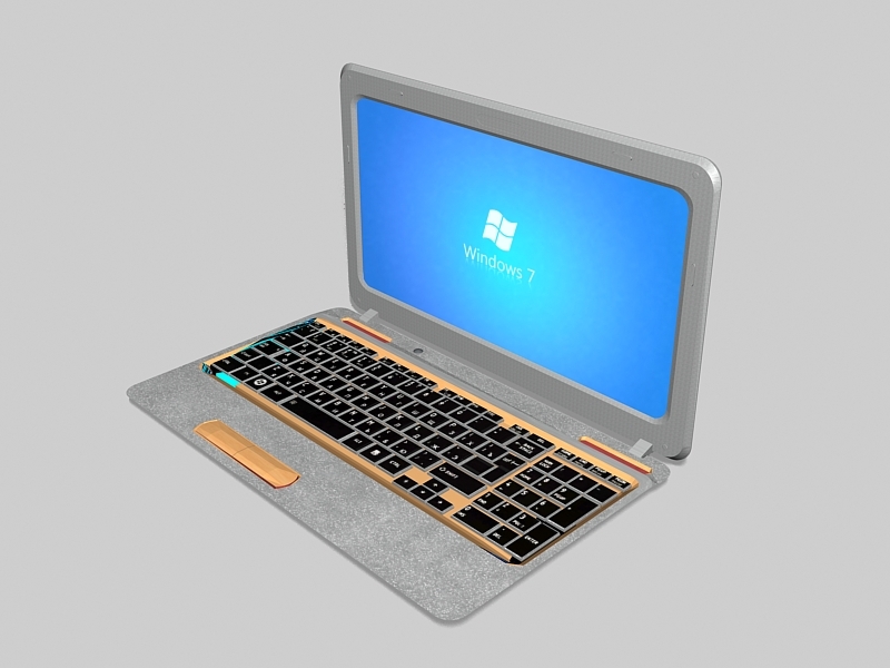 Notebook Toshiba Satellite 3d rendering