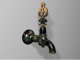 Retro Brass Faucet 3d model preview