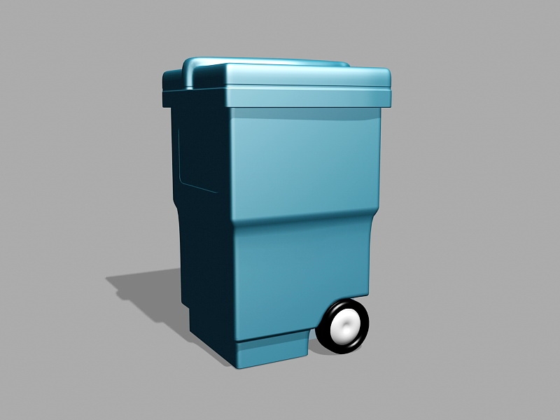 Outdoor Trash Can with Wheels 3d rendering