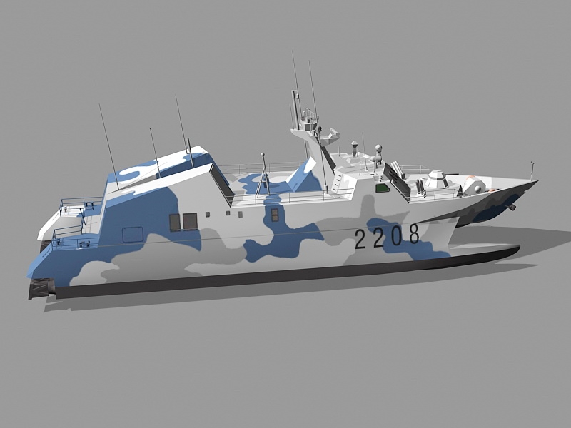 Type 022 Missile Boat 3d rendering