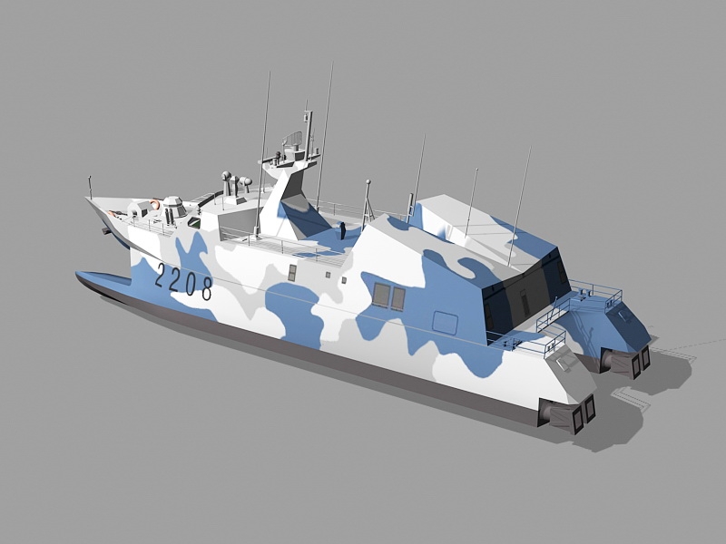 Type 022 Missile Boat 3d rendering