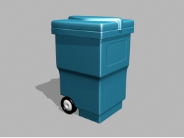 Outdoor Trash Can with Wheels 3d preview