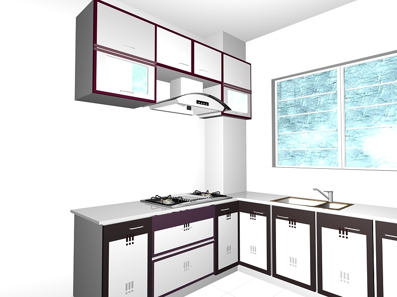 White Kitchen Designs 3d rendering