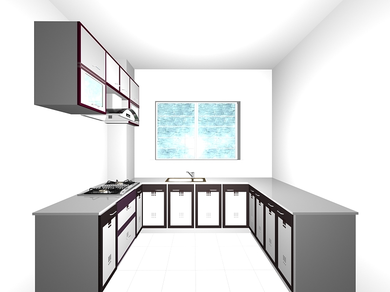 White Kitchen Designs 3d rendering