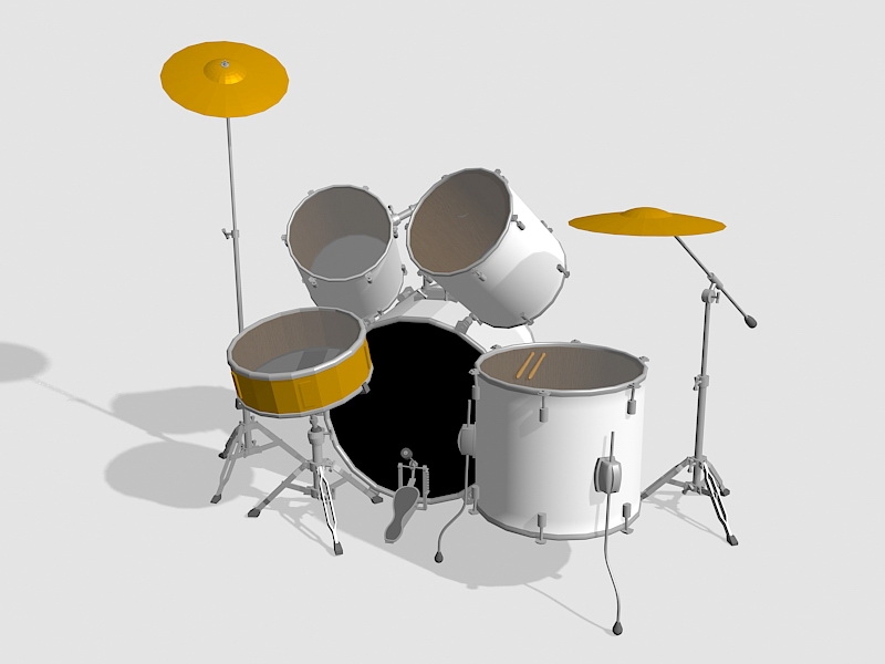 7 Piece Drum Set 3d rendering