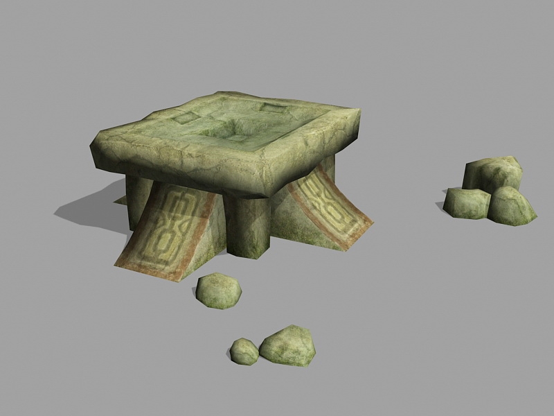Ancient Stone Altar 3d rendering