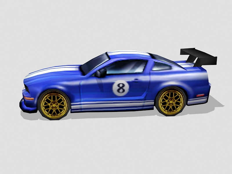Ford Mustang GT500 Lowpoly 3d rendering