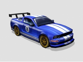 Ford Mustang GT500 Lowpoly 3d model preview