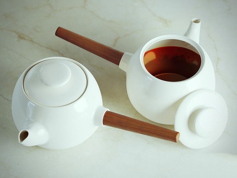White Porcelain Teapot 3d rendering