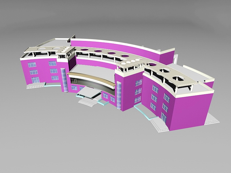School Library Building 3d rendering