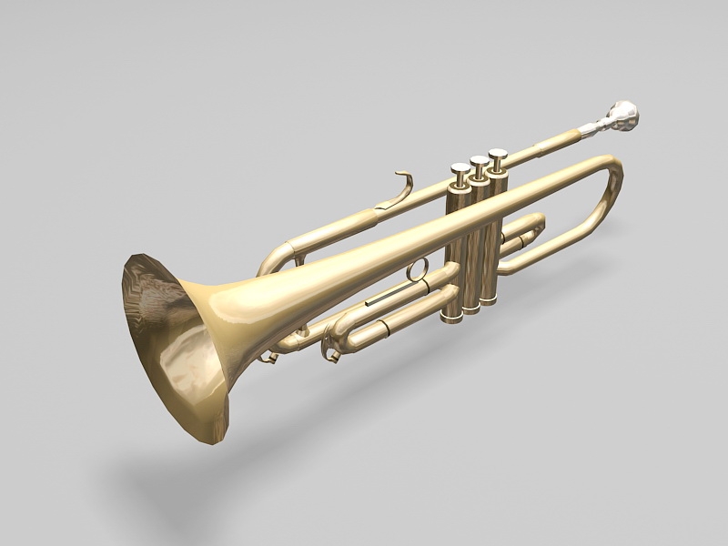Trumpet Instrumental 3d rendering