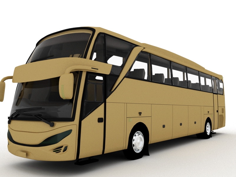 Luxury Coach Bus 3d rendering
