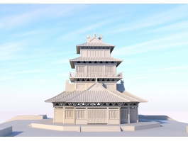 Ancient Chinese Hall 3d preview