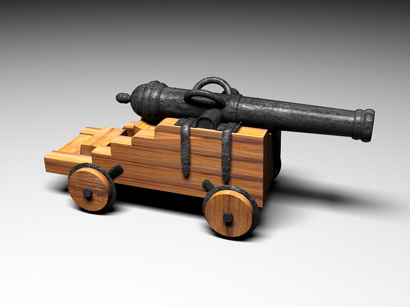 Pirate Cannon 3d rendering