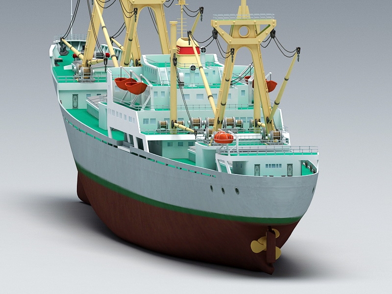 Ocean Cargo Ship 3d rendering