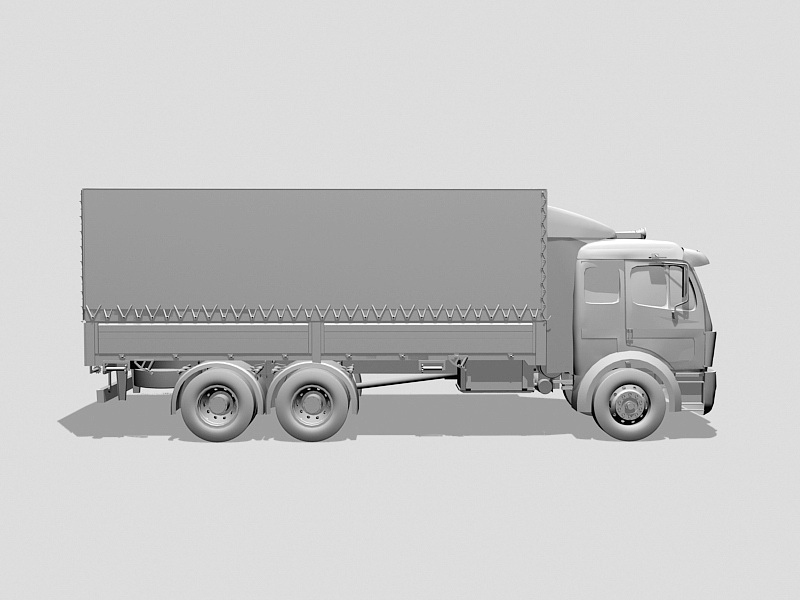 Cargo Box Truck 3d rendering
