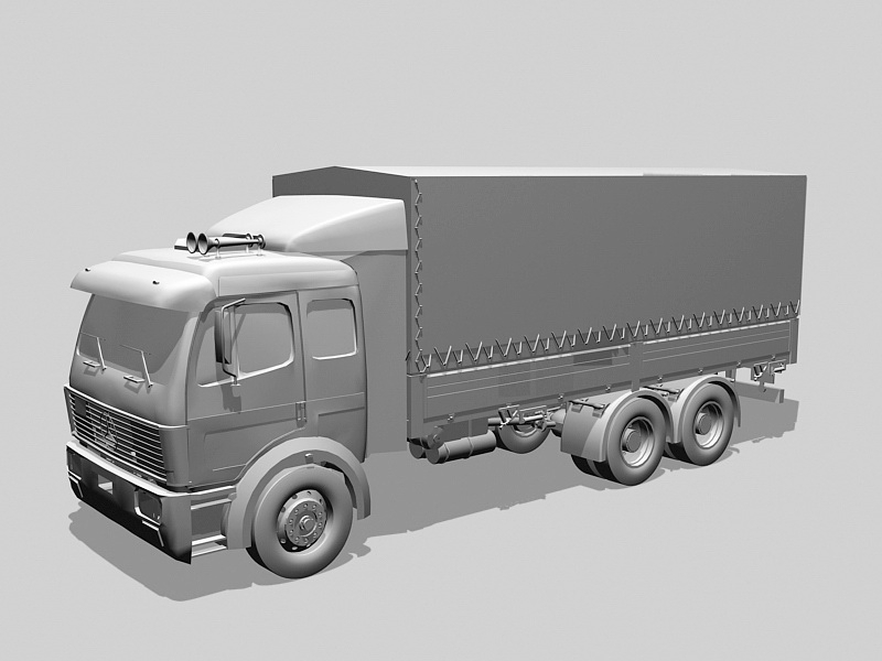 Cargo Box Truck 3d rendering