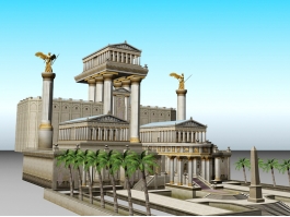 Ancient Greek God Temple 3d preview