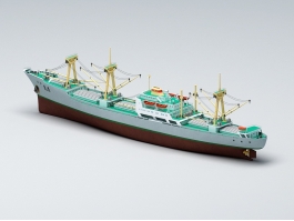 Ocean Cargo Ship 3d model preview
