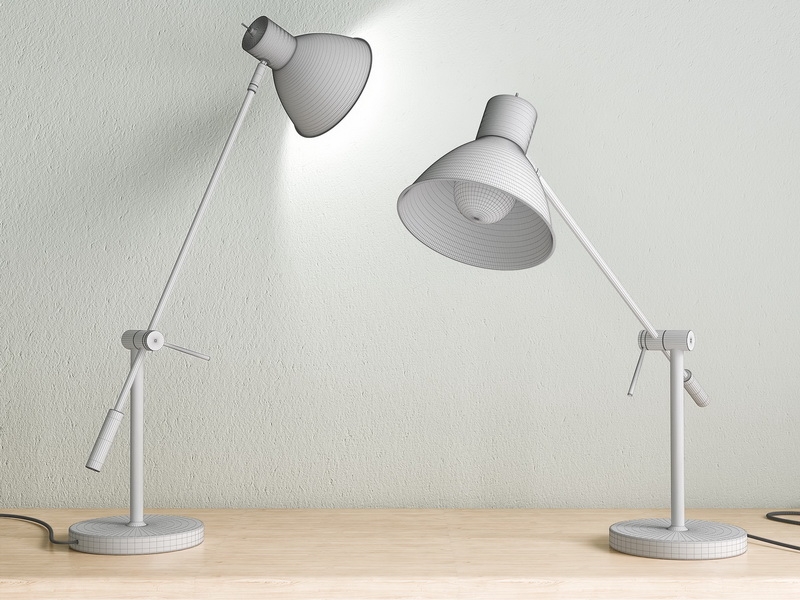 Modern Black and White Table Lamps 3d rendering