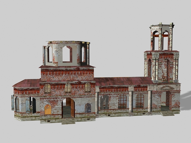 Old Sunnyside Church 3d rendering