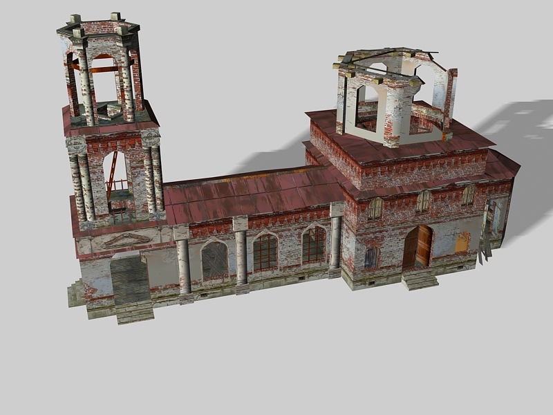 Old Sunnyside Church 3d rendering