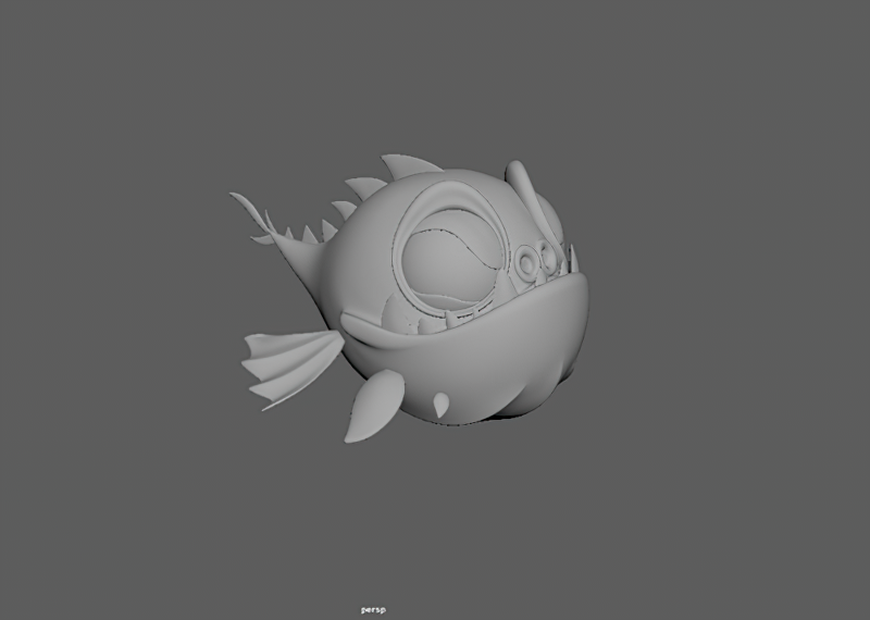 Cartoon Angry Piranha Fish 3d rendering