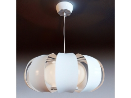 White Drum Pendant Light 3d preview