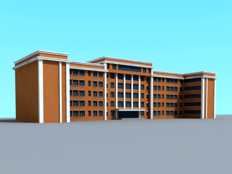 High School Building 3d rendering